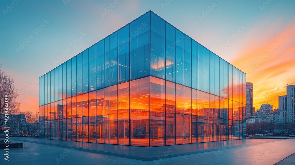 Glass facade office building