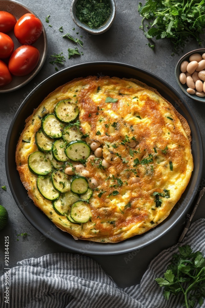 Delicious Omelet with Zucchini and Beans Delicious Omelet with Zucchini and Beans