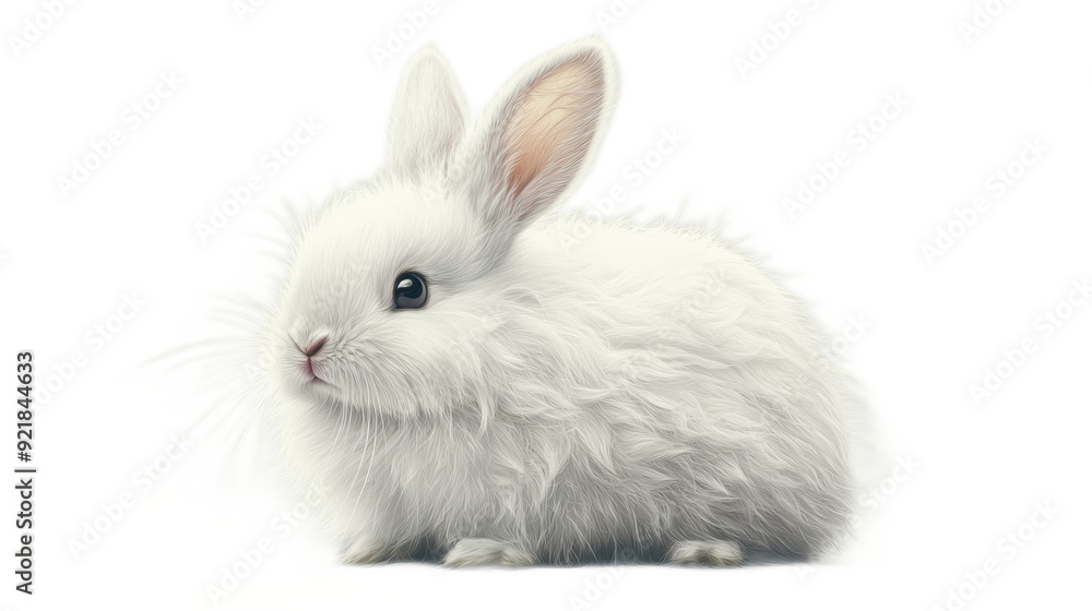Adorable White Rabbit Sitting Adorable White Rabbit Sitting