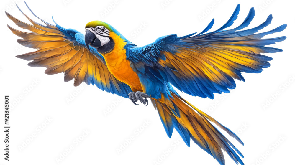 Obraz premium Blue and Yellow Macaw in