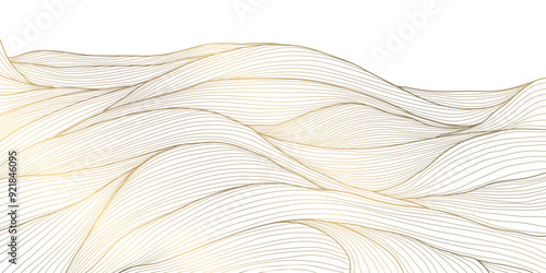 Billede på lærred Vector line wave japanese pattern, art nature background