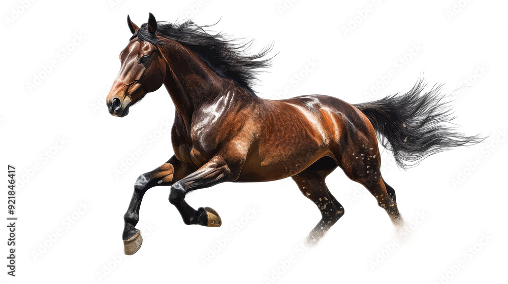 Obraz premium Powerful Running Horse with a