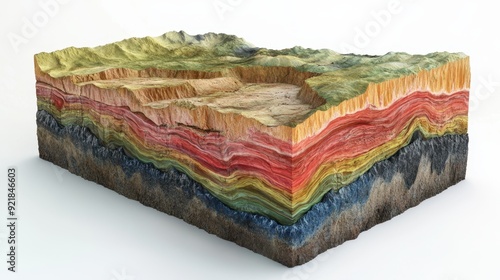 Revealing Earth's Secrets: 3D Cross-Section of Crust with Seismic Waves and Geological Analysis