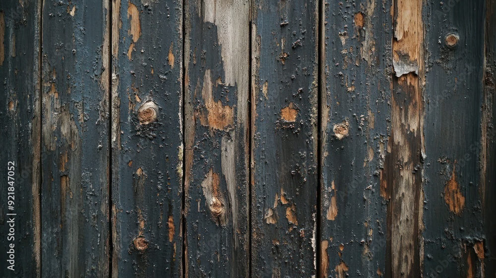 Weathered Wooden Planks with Peeling Black Paint Weathered Wooden Planks with Peeling Black Paint
