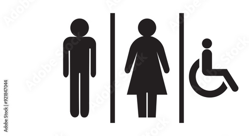 Male and female toilet icon vector, filled flat sign, solid pictogram isolated on white. WC symbol, logo illustration.