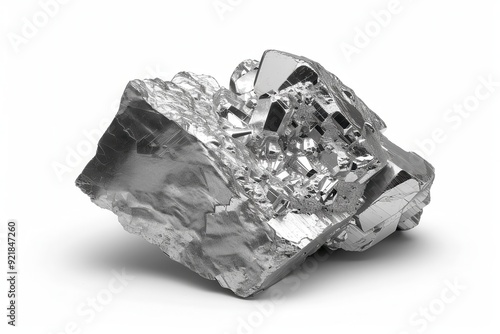 Indium Element. High Purity 99.995% Raw Material Isolated on White Background