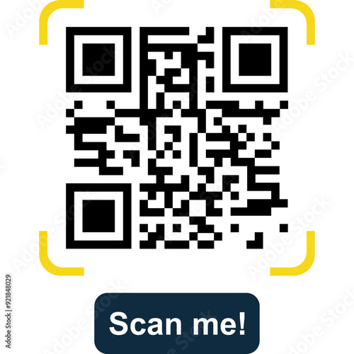 Scan Me, Scan QR Code Icon, QR Code for Smartphone. Vector Illustration