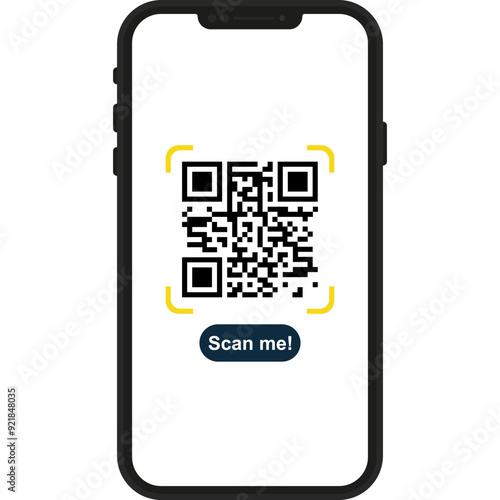 Scan Me, Scan QR Code Icon, QR Code for Smartphone. Vector Illustration