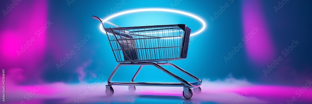 virtual shopping cart floating in a digital space products and virtual shopping carts with copy space virtual shopping cart floating in a digital space products and virtual shopping carts with copy space