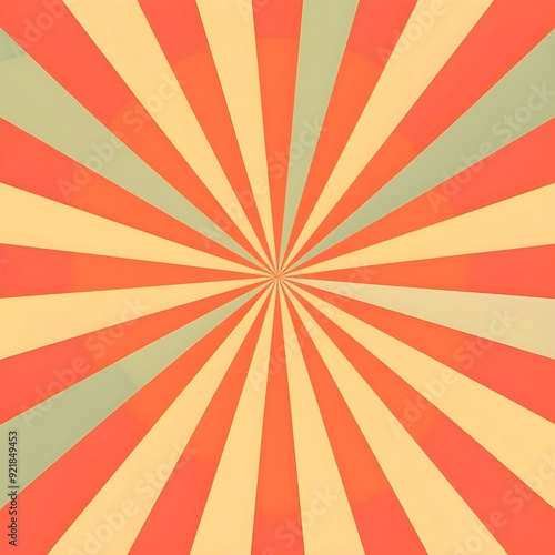  Vibrant Retro Burst Background with Colorful Rays and 70s Style Geometric Patterns,
