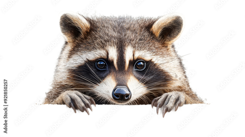 Curious Raccoon Peeking Over Curious Raccoon Peeking Over