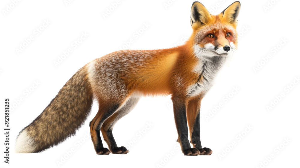 Fototapeta premium Red Fox Standing Isolated on