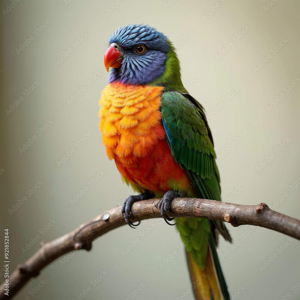 Obraz premium Colorful Rainbow Lorikeet Perched on a Branch