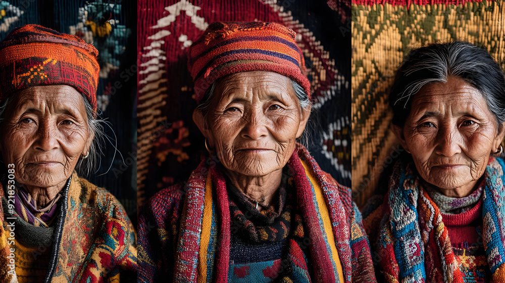 A series of close-up portraits of traditional weavers, with intricate patterns and threads in the background, capturing the focus and artistry in their expressions.
A series of close-up portraits of traditional weavers, with intricate patterns and threads in the background, capturing the focus and artistry in their expressions.