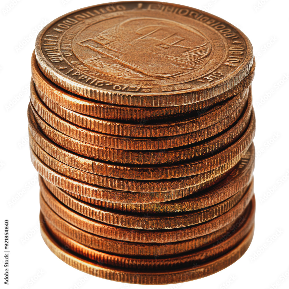 PNG Stacked coins showing detailed engravings PNG Stacked coins showing detailed engravings