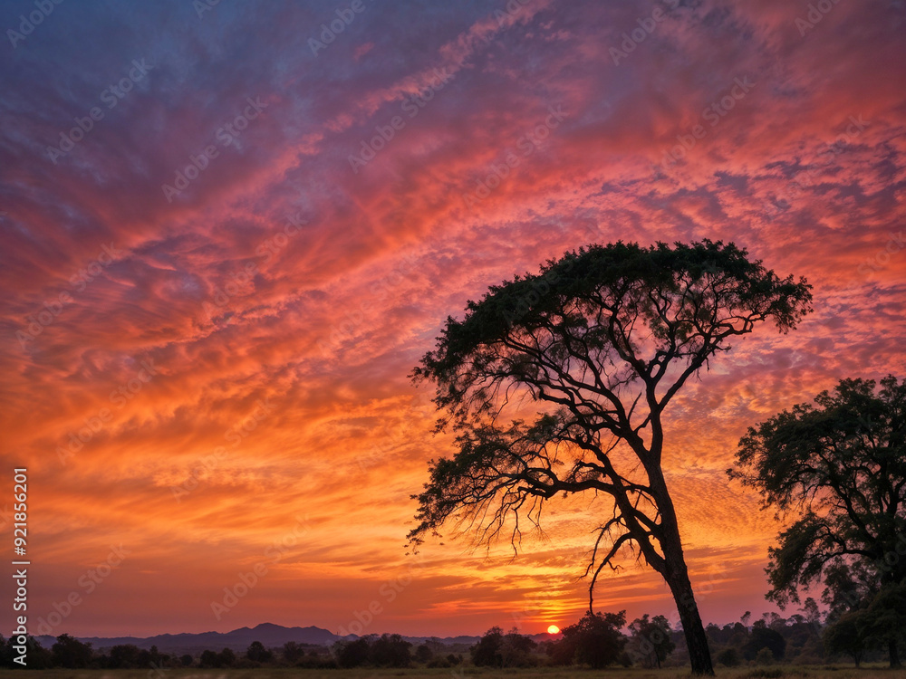 Fototapeta premium sunset in the forest