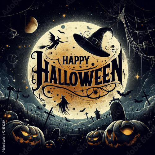 This mysterious illustration is created for Happy Halloween festival