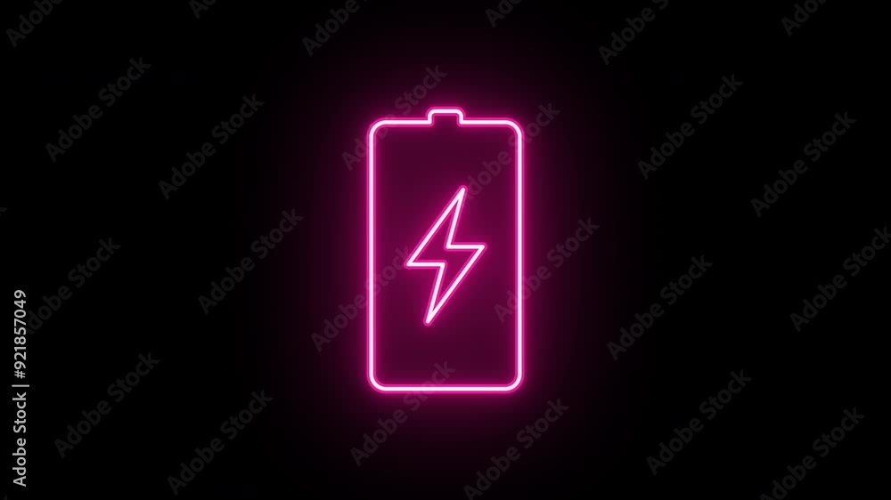 Neon electric battery icon animation, fast colorful flicker. Glowing neon battery sign, looped fast winking animation. Electric energy, charge station, battery with lightning. Colorful blink Neon electric battery icon animation, fast colorful flicker. Glowing neon battery sign, looped fast winking animation. Electric energy, charge station, battery with lightning. Colorful blink