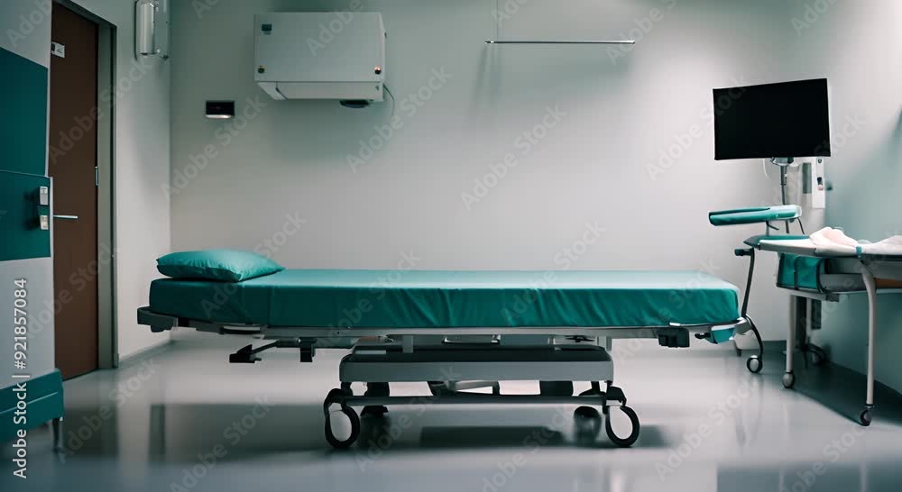 Modern stretcher in the hospital. Modern stretcher in the hospital.