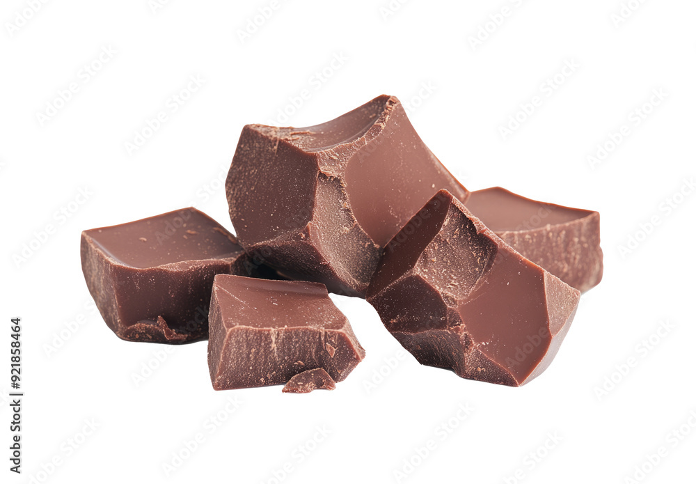 Pieces of tasty milk chocolate isolated on white Pieces of tasty milk chocolate isolated on white