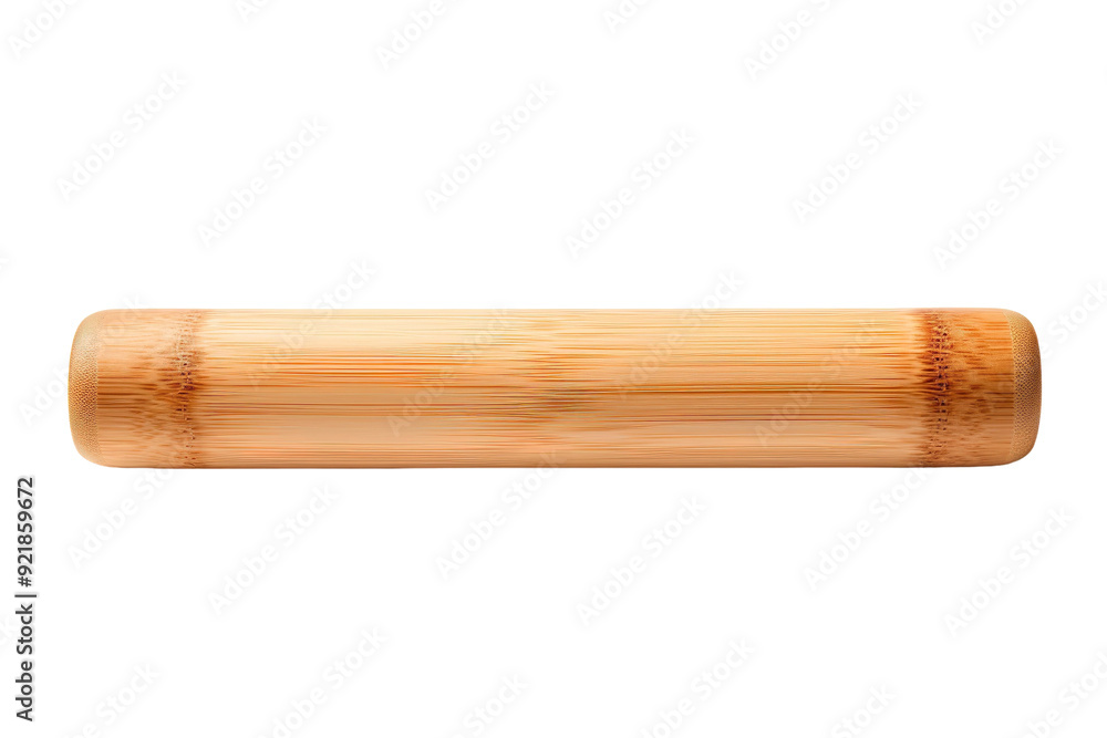Crafting With Nature's Material: A Rustic Bamboo Rolling Pin on a Simple Surface on White or PNG Transparent Background. Crafting With Nature's Material: A Rustic Bamboo Rolling Pin on a Simple Surface on White or PNG Transparent Background.