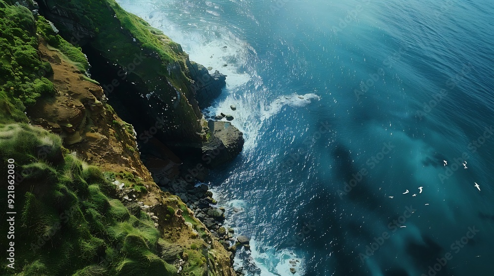 Aerial View of a Rugged Coastal Landscape Aerial View of a Rugged Coastal Landscape