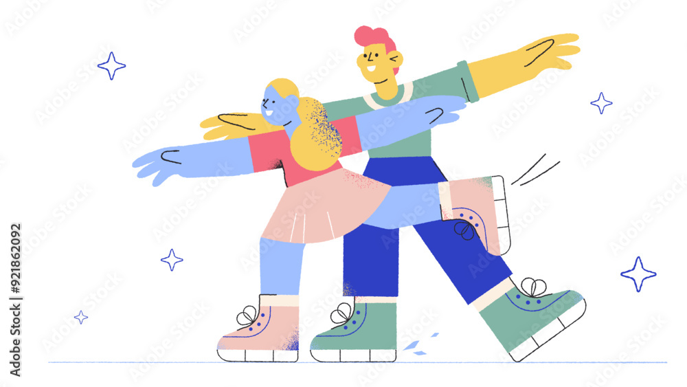 Man and woman figure skating Man and woman figure skating