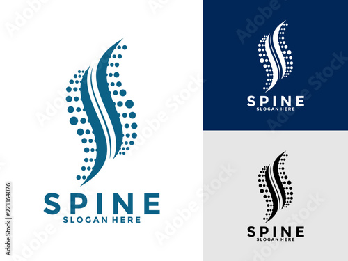 Chiropractic spine logo design, Abstract Spine , Backbone logo vector template