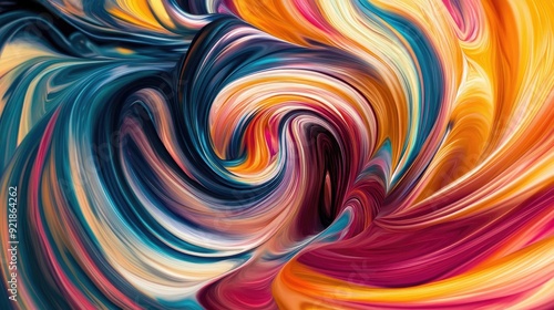 Vibrant swirls of color in abstract art