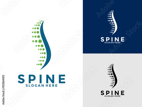 Chiropractic spine logo design, Abstract Spine , Backbone logo vector template