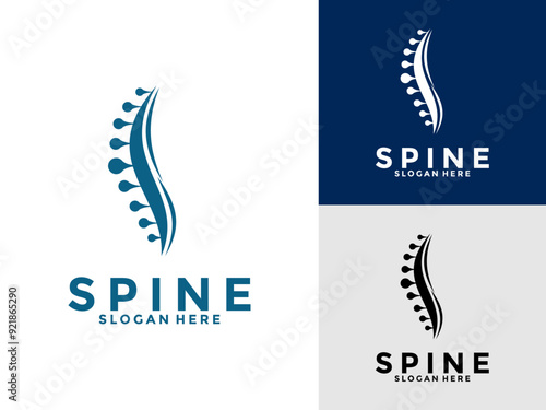 Chiropractic spine logo design, Abstract Spine , Backbone logo vector template