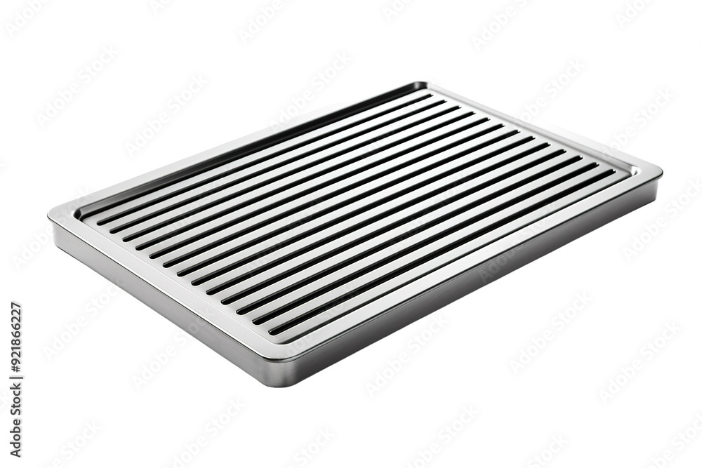 Sleek Stainless Steel Grill Pan Perfect For Barbecuing In Your Backyard On A Sunny Afternoon on White or PNG Transparent Background. Sleek Stainless Steel Grill Pan Perfect For Barbecuing In Your Backyard On A Sunny Afternoon on White or PNG Transparent Background.