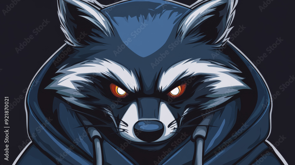 Sport and e-sport gaming teams logo: Vector graphic featuring a zombie evil raccoon mascot. Sport and e-sport gaming teams logo: Vector graphic featuring a zombie evil raccoon mascot.