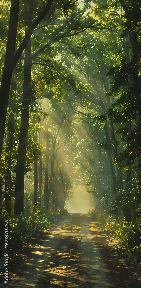 Obraz premium Sunlit Forest Path