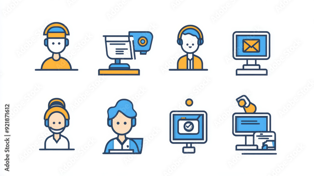 Support icon set in two styles: Duotone and Thin Line. Includes tech support, medical support, check, and ticket icons with editable strokes. Support icon set in two styles: Duotone and Thin Line. Includes tech support, medical support, check, and ticket icons with editable strokes.