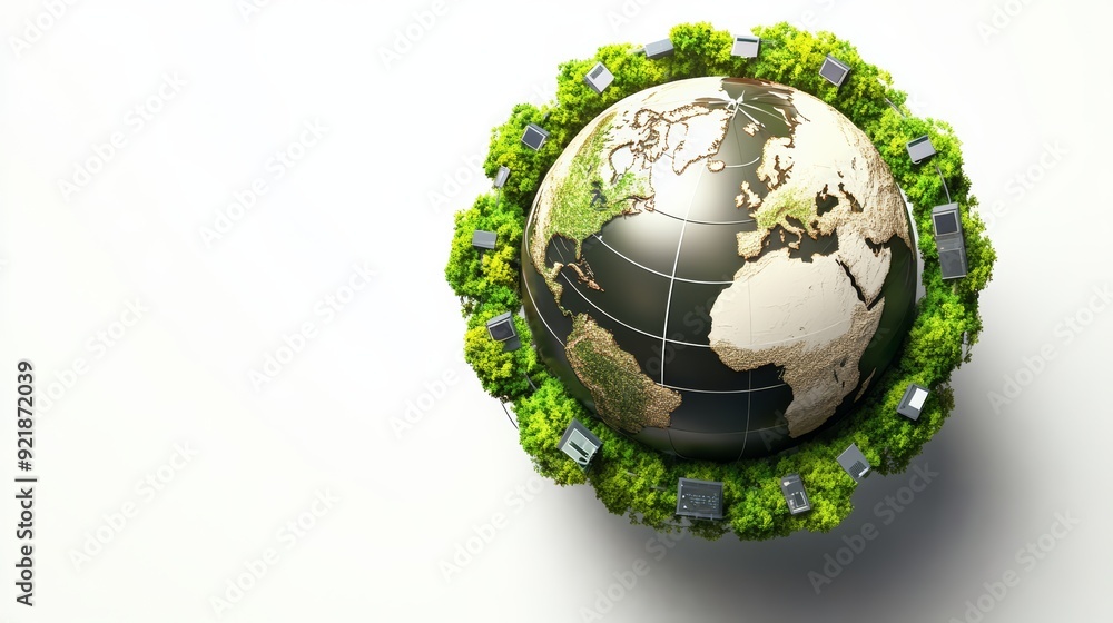 Digital globe surrounded by a protective shield Digital globe surrounded by a protective shield