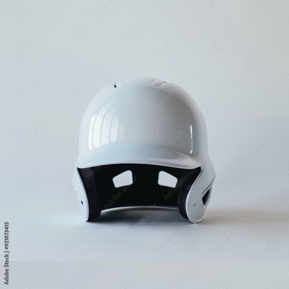 Fototapeta premium Sleek Minimalist Baseball Helmet with Clean Colors on Isolated Background