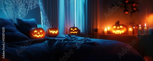 Spooky Halloween decor in a...