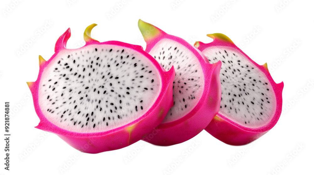 Sliced Dragon Fruit Isolated Sliced Dragon Fruit Isolated