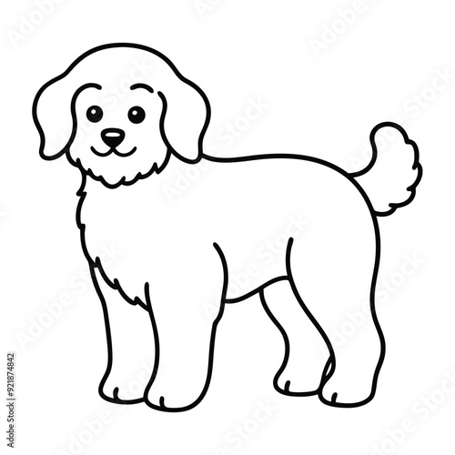 Cavapoo Line Art Vector Icon for Graphic Design set.