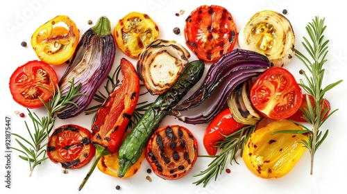 Verschiedenes gegrilltes Gemüse mit Kräutern 