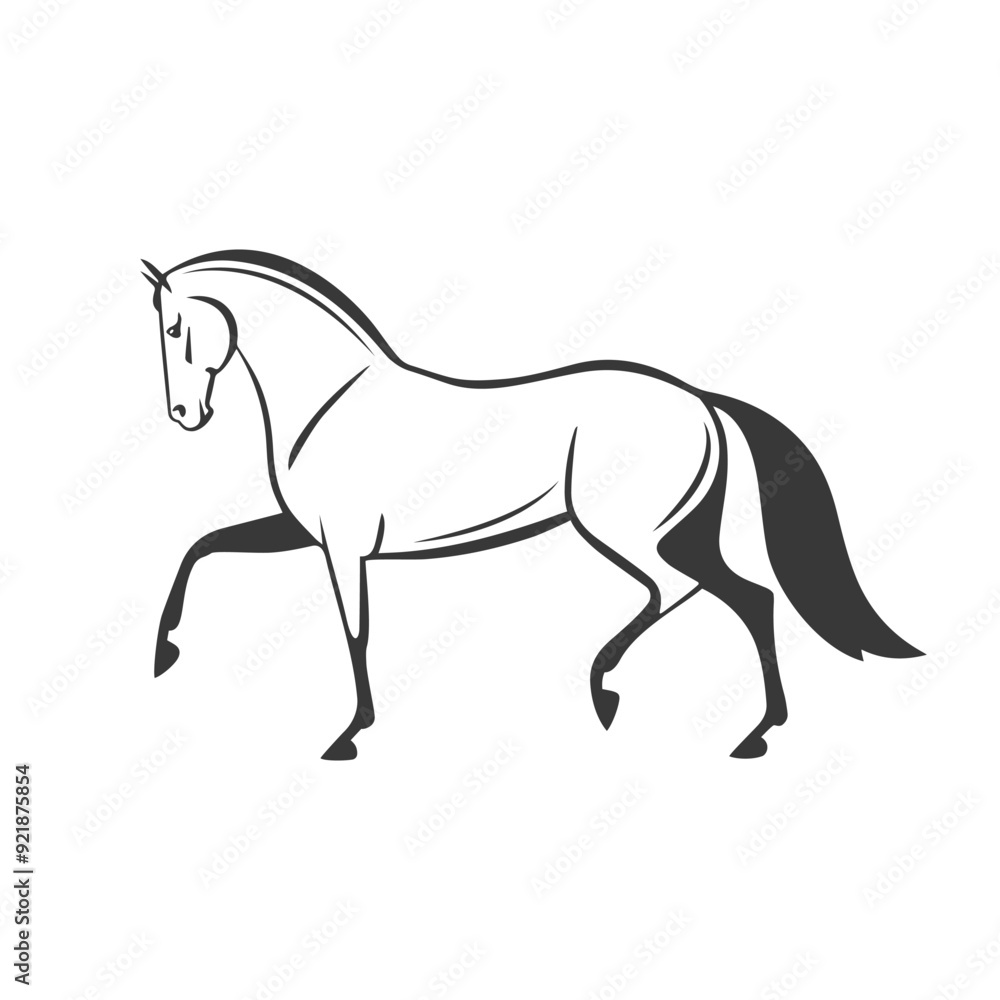 Stylized horse trotting, vector illustration Stylized horse trotting, vector illustration
