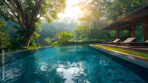 Serene Forest Pool Retreat with Vibrant Natural Surroundings