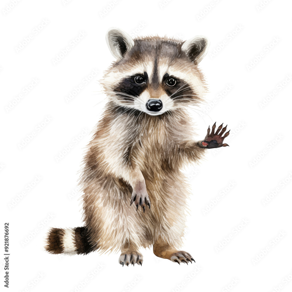 Raccoon Waving Cute Clipart Illustration Raccoon Waving Cute Clipart Illustration