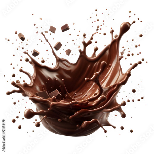 éclaboussure de chocolat liquide isolé