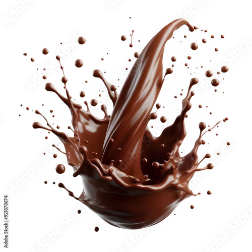 éclaboussure de chocolat liquide isolé photo