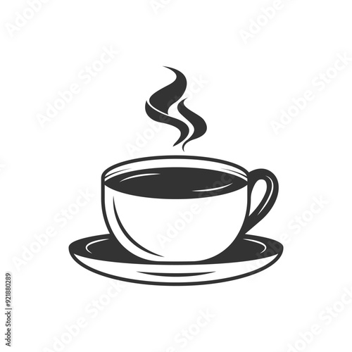 Coffee cup icon, tea cup logo, symbols vector illustration silhouette image template