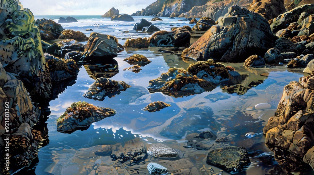 Fototapeta premium Coastal Tide Pool Reflections