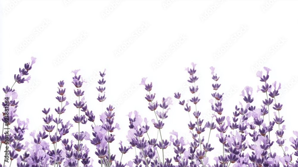 Naklejka premium Lavender Flowers Isolated on White Background | High-Quality Botanical Image for Aromatherapy and Herbal Products