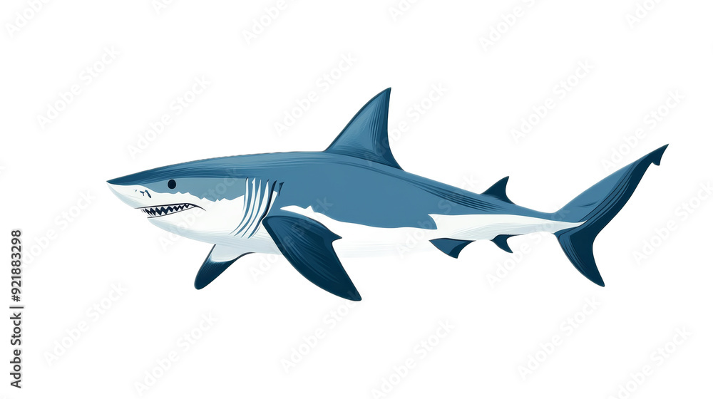 Obraz premium Great White Shark Illustration